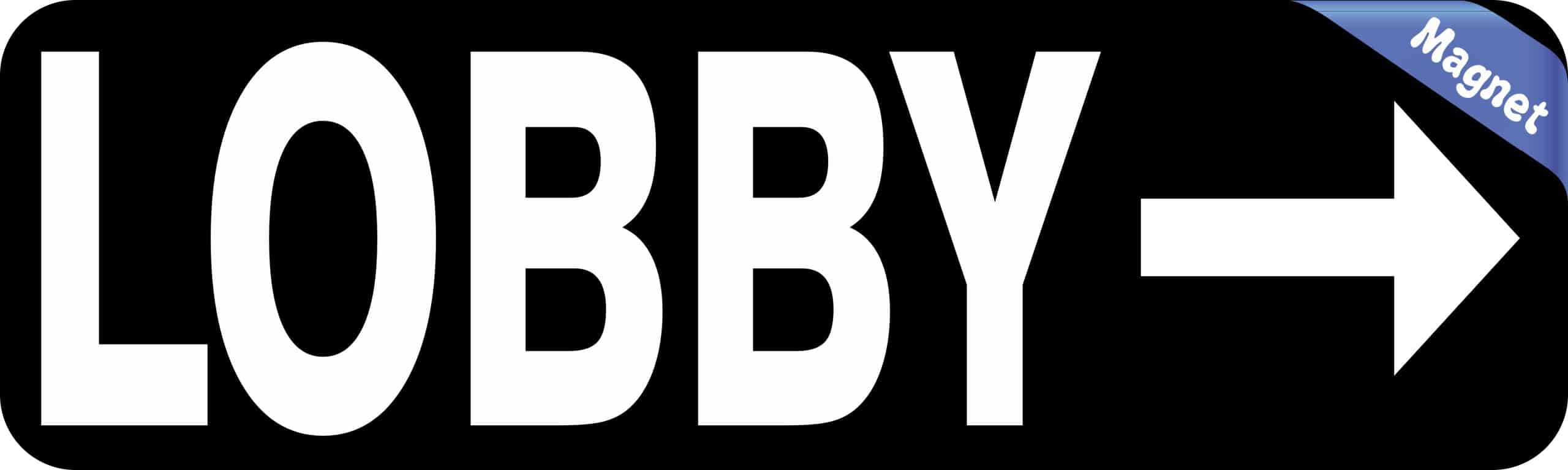 10in x 3in Lobby To The Right Magnet Business Sign Vinyl Hotel S - Image 2