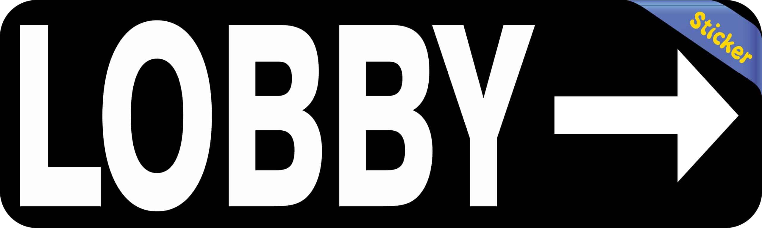 10in x 3in Lobby To The Right Sticker Vinyl Business Sign Door S - Image 2
