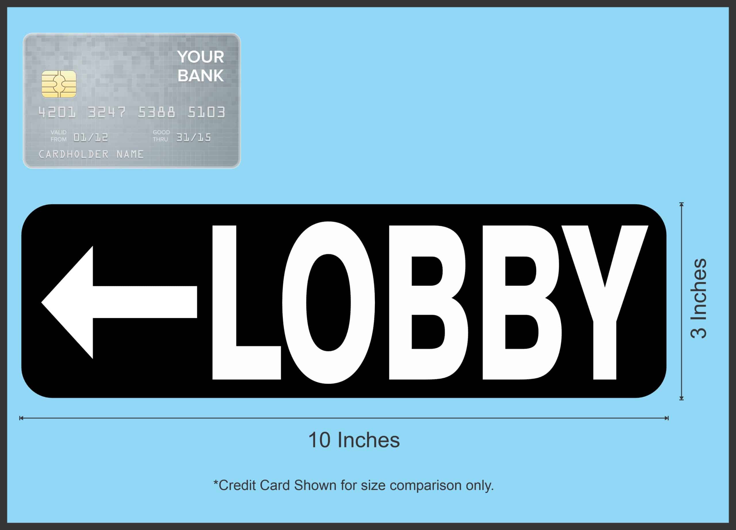 10in x 3in Lobby To The Left Magnet Business Sign Vinyl Hotel Si - Image 3