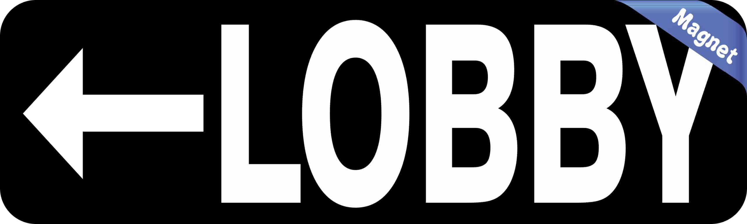 10in x 3in Lobby To The Left Magnet Business Sign Vinyl Hotel Si - Image 2