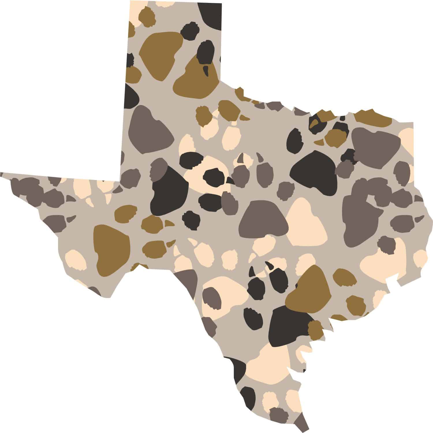 5in x 5in Paw Print Texas Sticker Vinyl Die Cut Vehicle Decal Cup Stickers