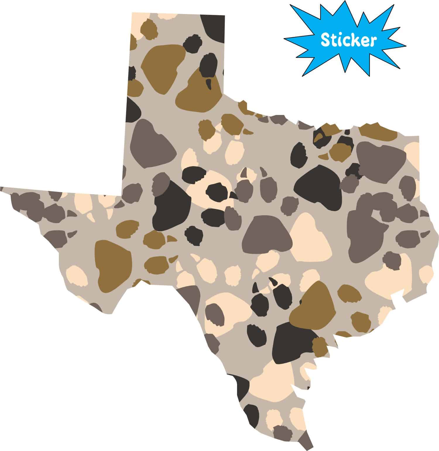 5in x 5in Paw Print Texas Sticker Vinyl Die Cut Vehicle Decal Cup Stickers - Image 2