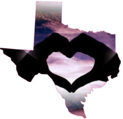Heart Hands Texas Sticker