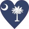 Flag Heart South Carolina Sticker
