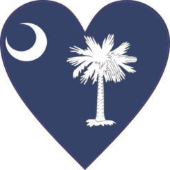 Flag Heart South Carolina Sticker