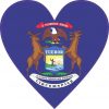 Flag Heart Michigan Sticker
