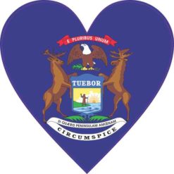 Flag Heart Michigan Sticker