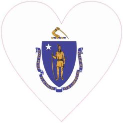 Flag Heart Massachusetts Sticker
