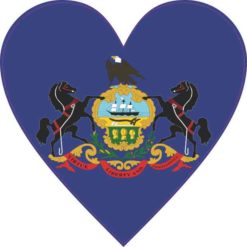 Heart Flag Pennsylvania Sticker