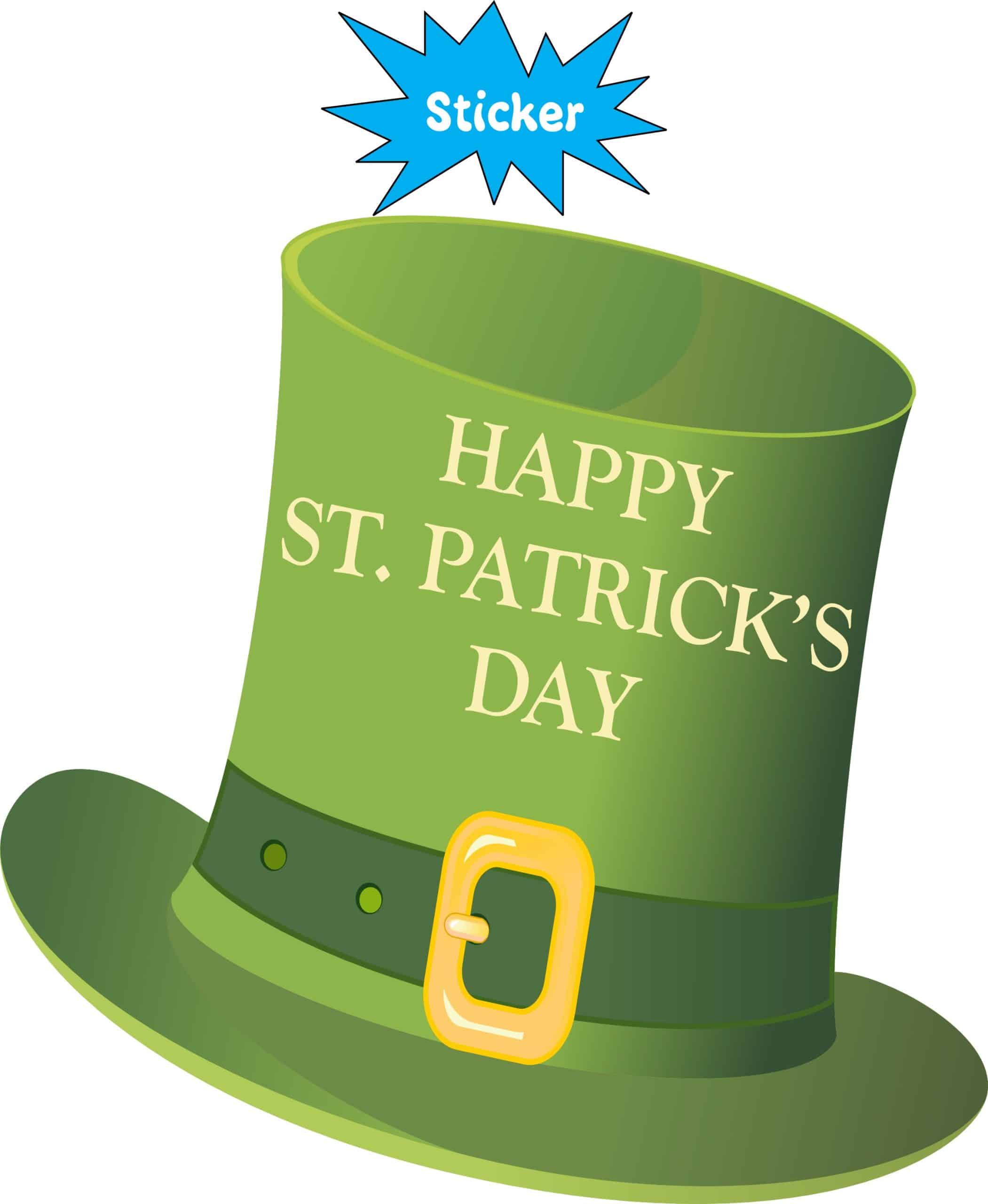 4inx4in Happy St Patrick's Day Hat Sticker Vinyl Holiday Leprechaun Decal - Image 2