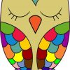 Green Rainbow Owl Sticker