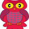 Red and Pink Owl Sticker