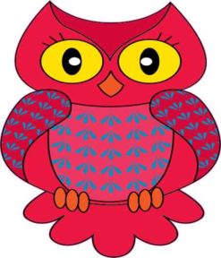 Red and Pink Owl Sticker