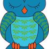 Blue and Green Owl Sticker