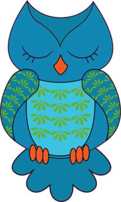 Blue and Green Owl Sticker