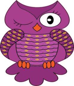 Winking Purple Owl Sticker