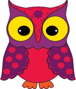 Purple and Coral Owl Sticker