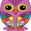 Purple Rainbow Owl Sticker