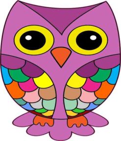 Purple Rainbow Owl Sticker