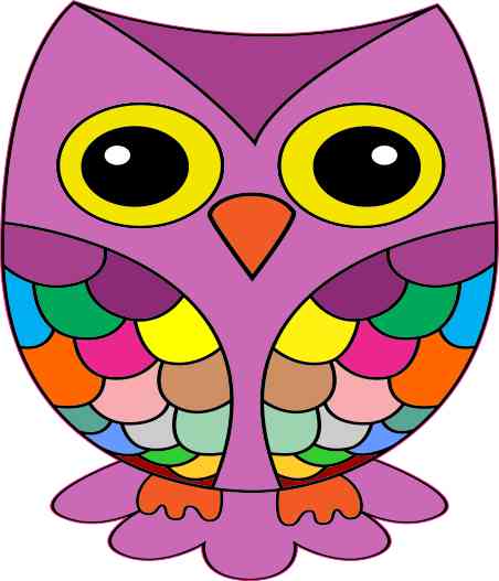 Purple Rainbow Owl Sticker