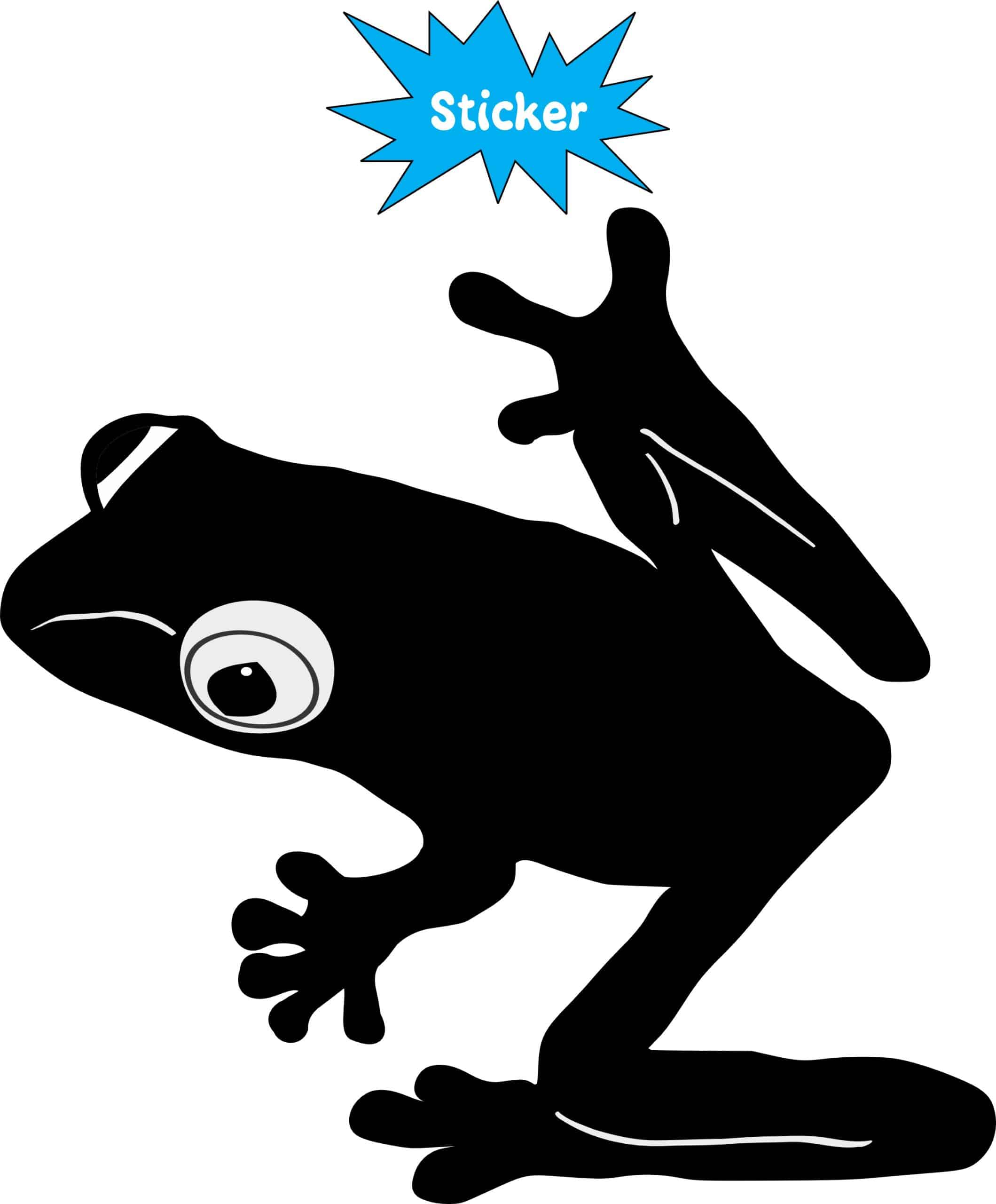 4in x 4in Black Tree Frog Sticker Vinyl Decal Vehicle Bumper Window Decal - Image 2