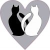 Cats Heart Sticker