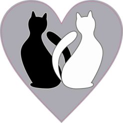 Cats Heart Sticker
