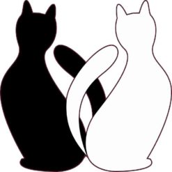 Black and White Cats Sticker