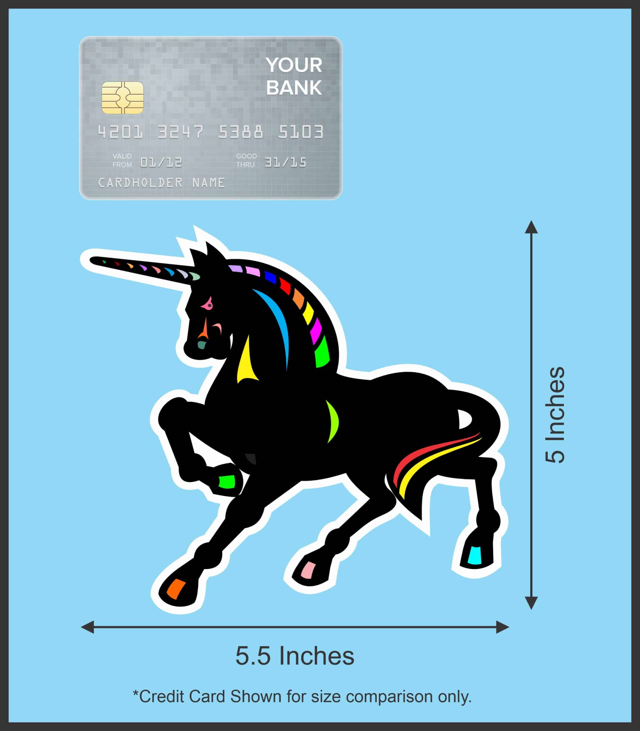 5.5inx5in Black Unicorn Sticker Vinyl Animal Decal Vehicle Bumper Stickers - Image 6