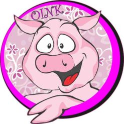 Circle Oink Pig Sticker