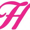 Pink Cursive H Monogram Sticker