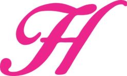 Pink Cursive H Monogram Sticker
