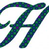 Geometric Pattern Cursive H Monogram Sticker