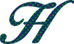 Geometric Pattern Cursive H Monogram Sticker