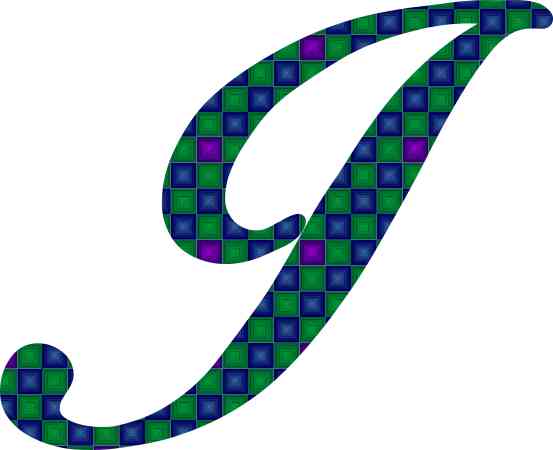 Geometric Pattern Cursive I Monogram Sticker