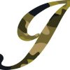 Cursive Camo I Monogram Sticker
