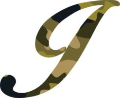 Cursive Camo I Monogram Sticker