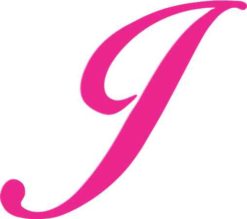Pink Cursive J Monogram Sticker