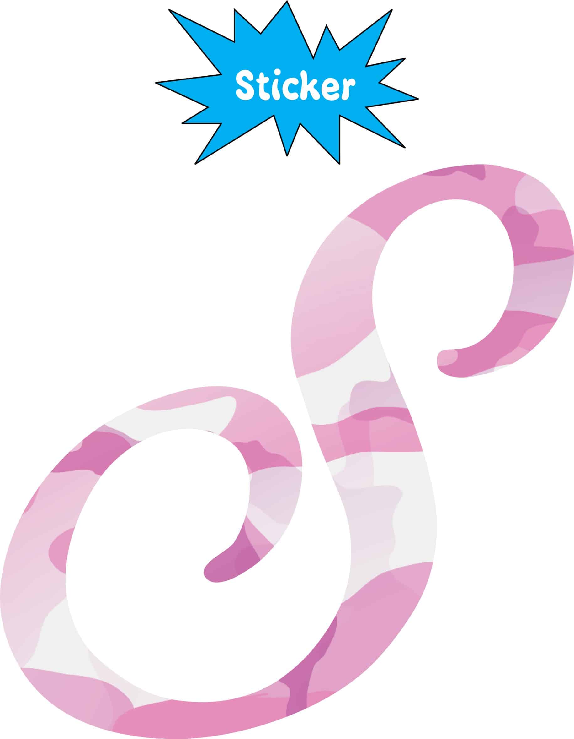 3inx3in Pink Camo Cursive S Monogram Sticker Vinyl Car Stickers Cup Decal - Image 2