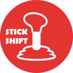 Red Circle Stick Shift Sticker