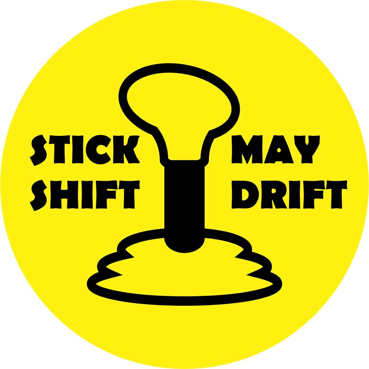 4in x 4in Yellow Circle Stick Shift Sticker Vinyl Vehicle Decal Stickers