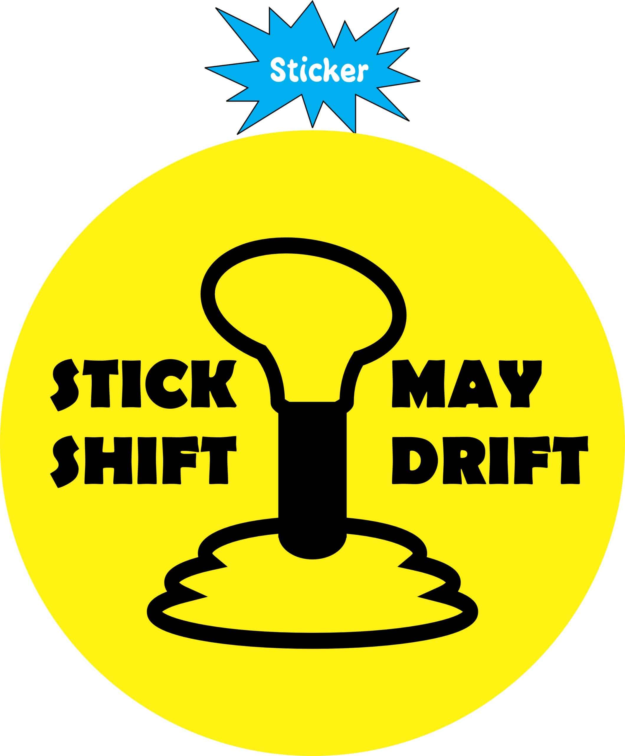 4in x 4in Yellow Circle Stick Shift Sticker Vinyl Vehicle Decal Stickers - Image 2