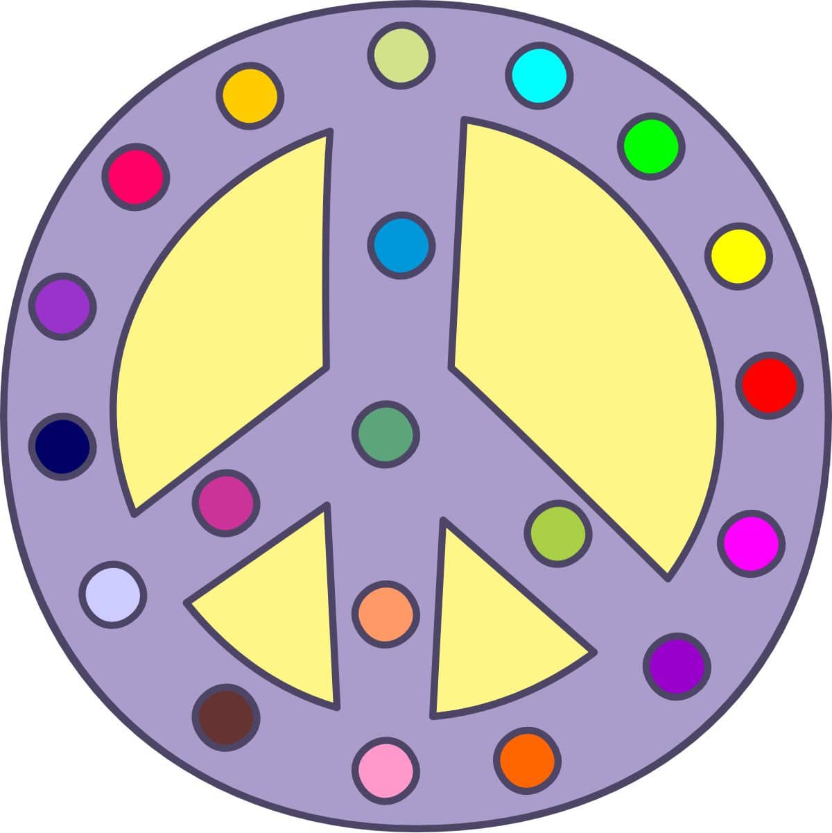4in x 4in Pastel Purple Peace Symbol Sticker Vinyl Cup Decal Bumper Decals