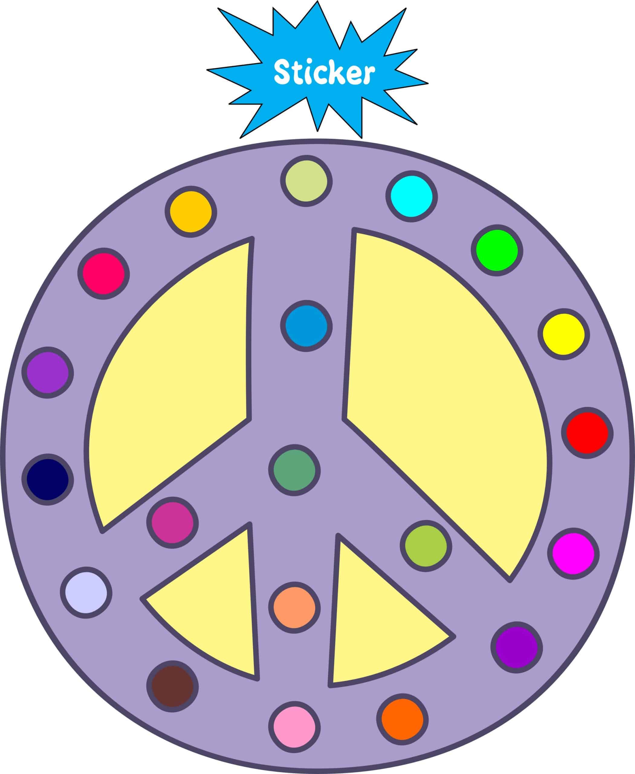 4in x 4in Pastel Purple Peace Symbol Sticker Vinyl Cup Decal Bumper Decals - Image 2