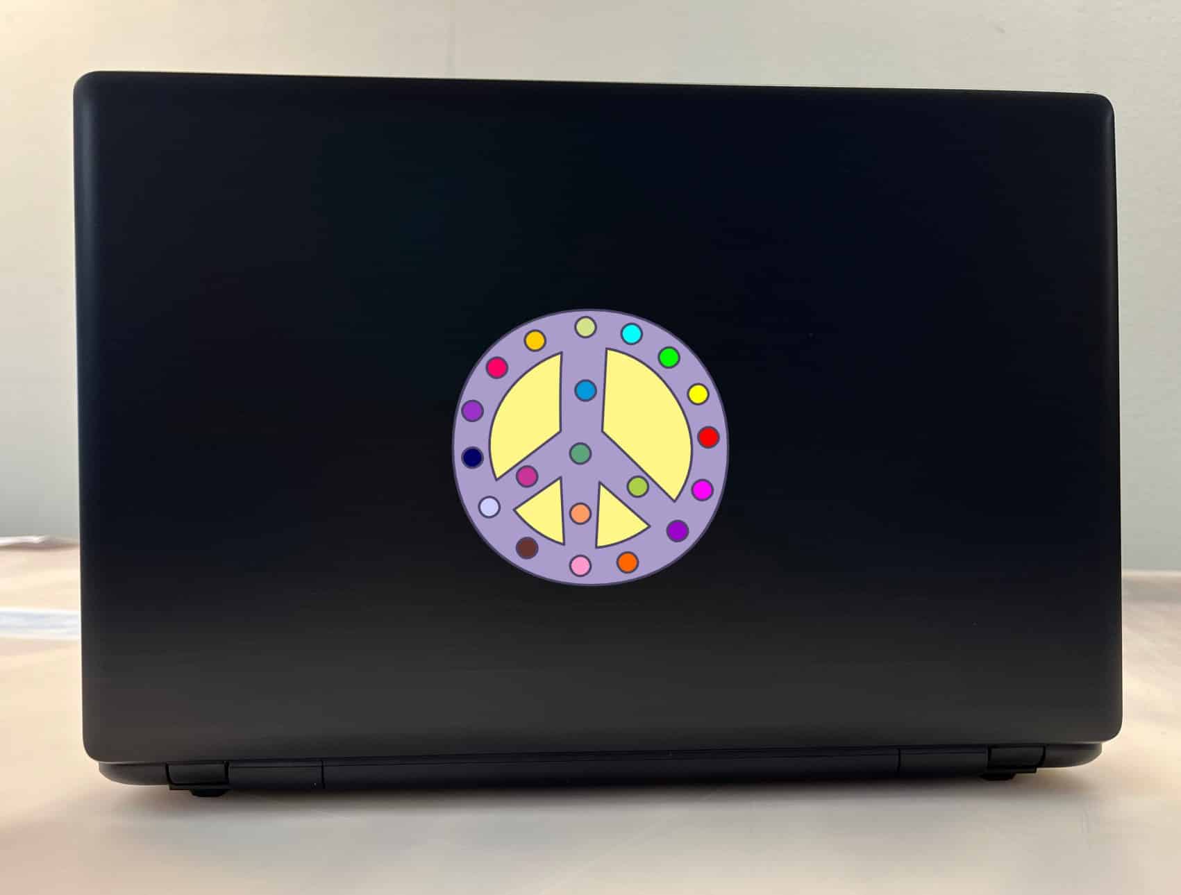 4in x 4in Pastel Purple Peace Symbol Sticker Vinyl Cup Decal Bumper Decals - Image 3
