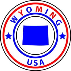 State Circle Wyoming Sticker