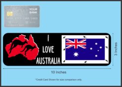 10in x 3in I Love Australia Magnet Vinyl Vehicle Bumper Magnets Flag