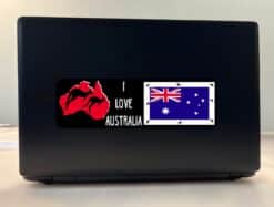 10in x 3in I Love Australia Bumper Sticker Vinyl Kangaroo Decal Stickers