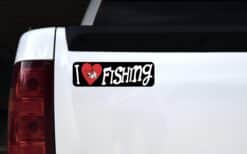 10in x 3in I Love Fishing Bumper Sticker Vinyl Vehicle Sports Decal Sticker