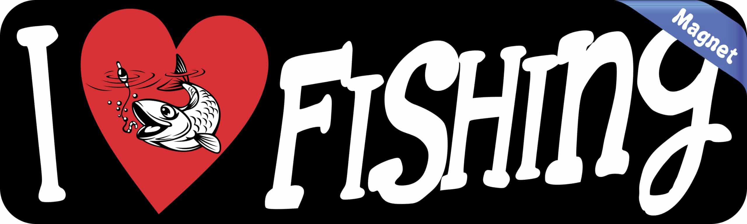 10in x 3in I Love Fishing Magnet Magnetic Vehicle Bumper Sports Magnet